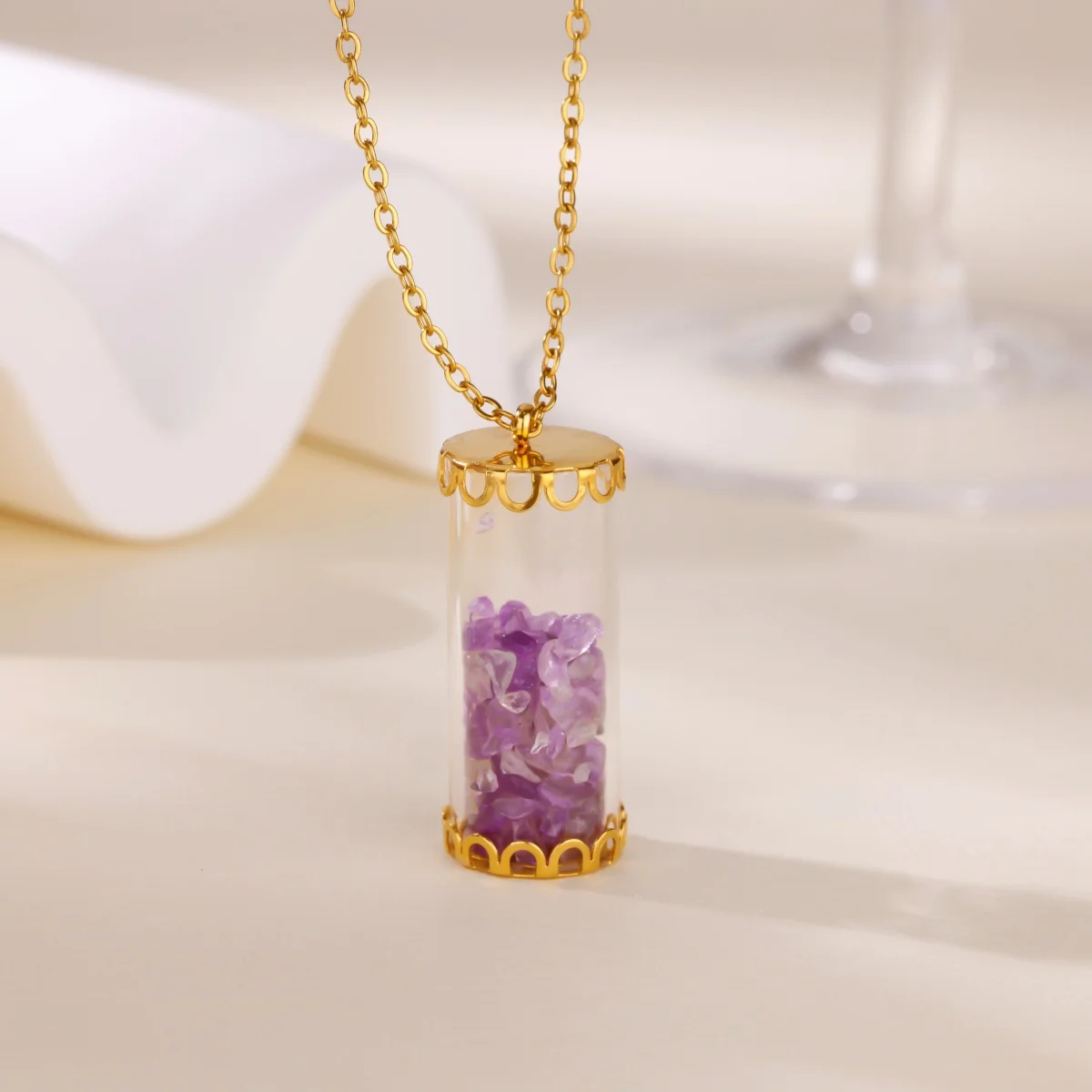 Stainless Steel Wishing Bottle Pendent Necklaces for Women