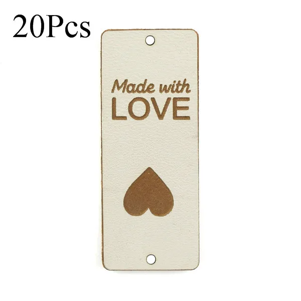 20Pcs Handmade Label Ball Of Yarn Leather Tags For Clothes Hand Made Tags For Hats Knitted Sewing Accessories DIY Gift Handcraft