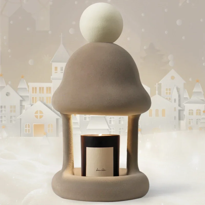 Women's Day Birthday Gift 【 Little Snowy House 】 Melting Wax Lamp Household Atmosphere Lamp Bedroom Aromatherapy Lamp Melting