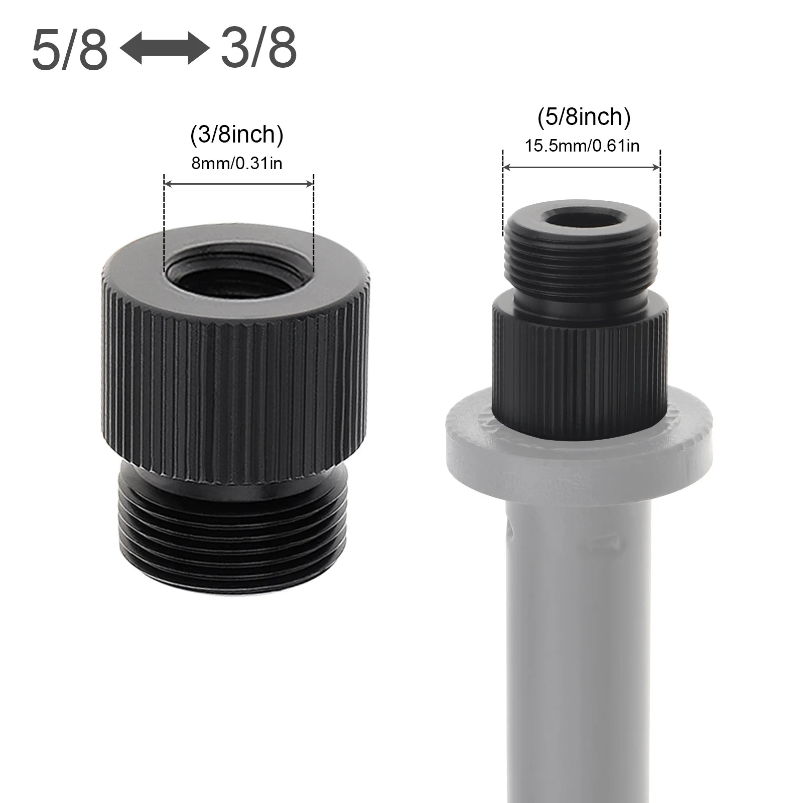 5/8-Inch Male to 3/8-Inch Female Thread Screw Adapter Mic Stand Adapter for Microphone Holder Camera Mount Tripod Accessories