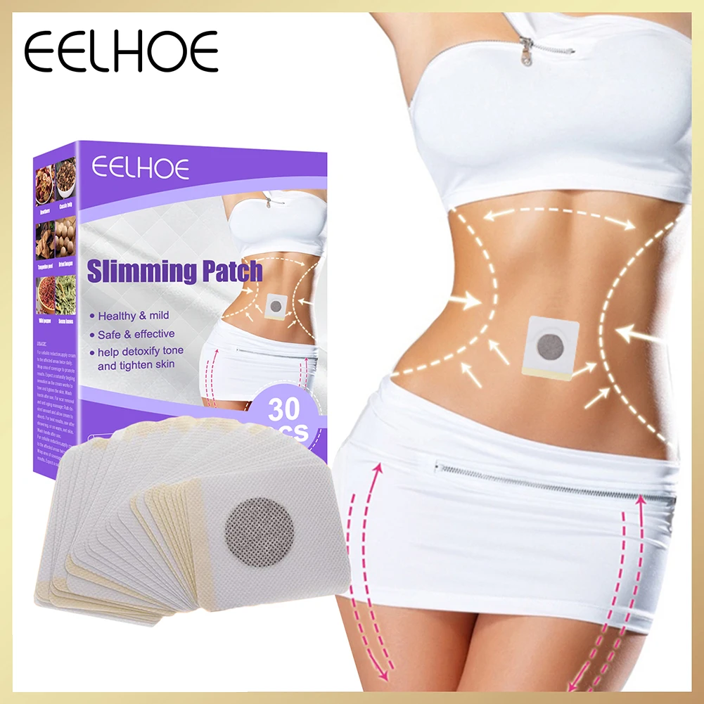 30PCS Chinese Medicine Weight Loss Navel Sticker Magnetic Slim Detox Adhesive Sheet Fat Burning Slimming Diet Patch Pads |