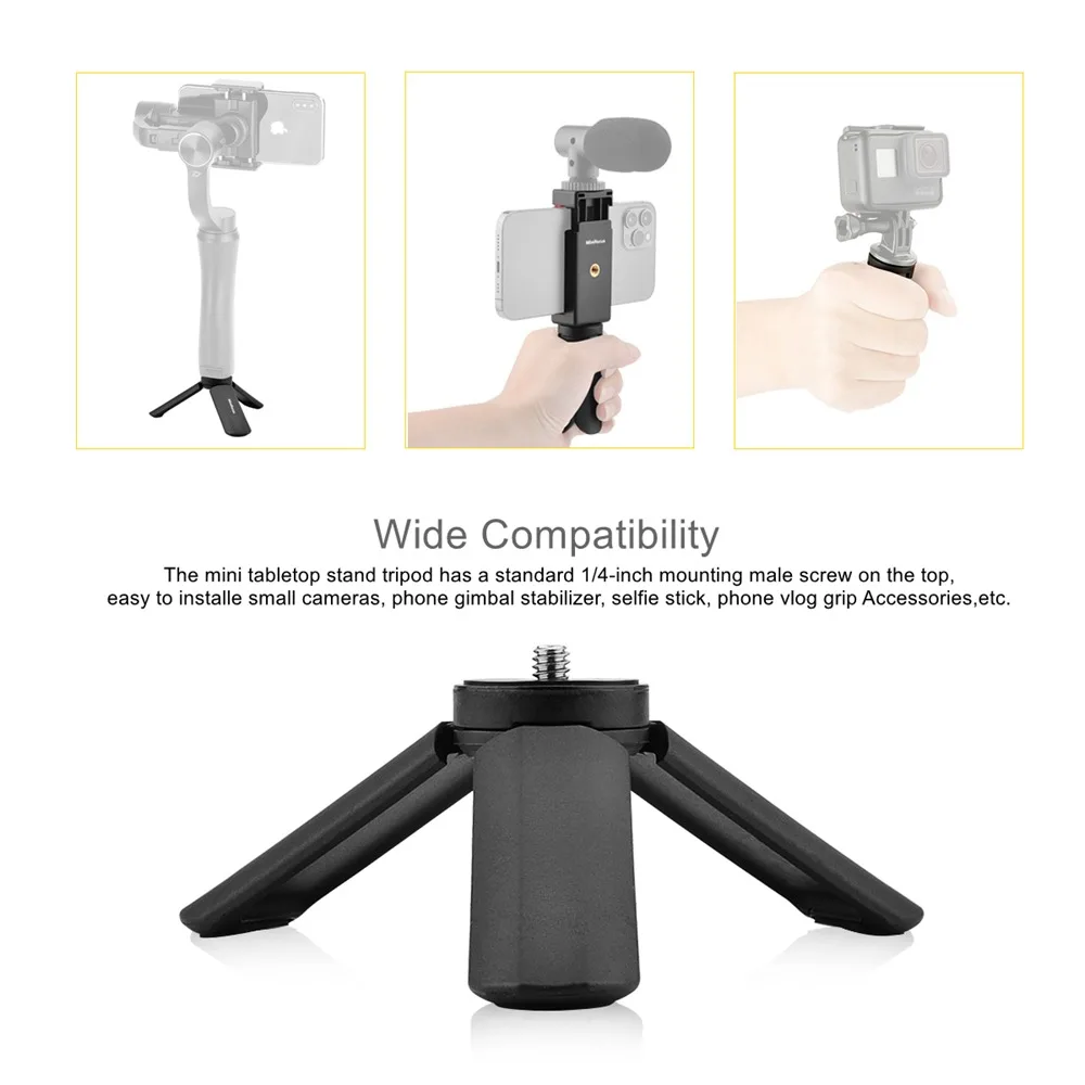 Description Picture 6 of itemPortable Mini Table Tripod Stand Desk Tripod with 1/4'' Screw for Gopro Camera Video Vlog Grip Panel Ring Light Phone Gimbal