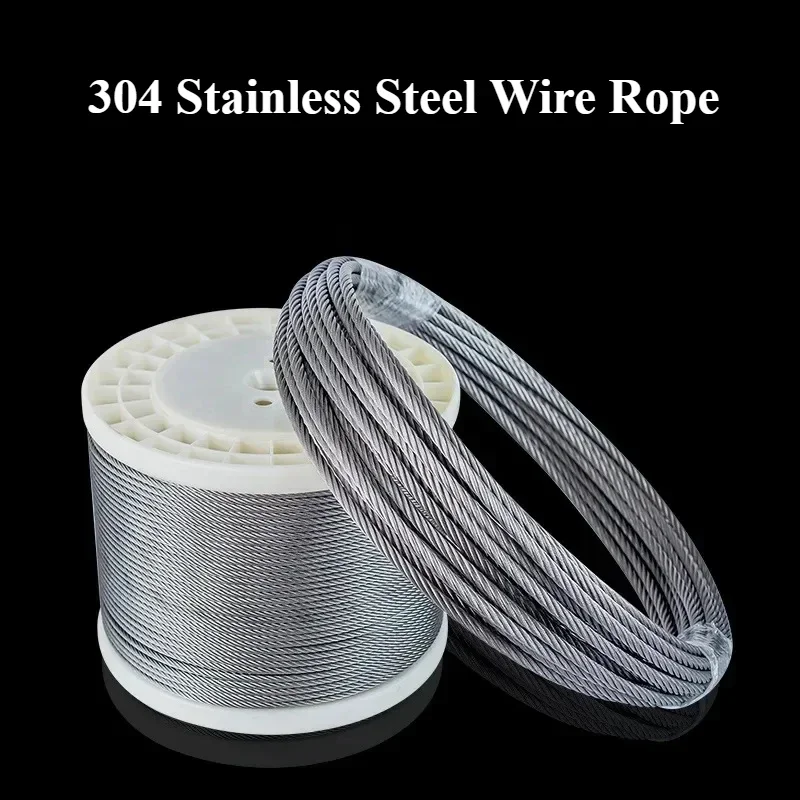 Diameter 0.3-4.0mm 1x7 7x7 7x19 304 Stainless Steel Wire Rope Lifting Wire Rope Stainless Steel Wire Stainless Steel Cable Rope Kits Steel Wire Rope