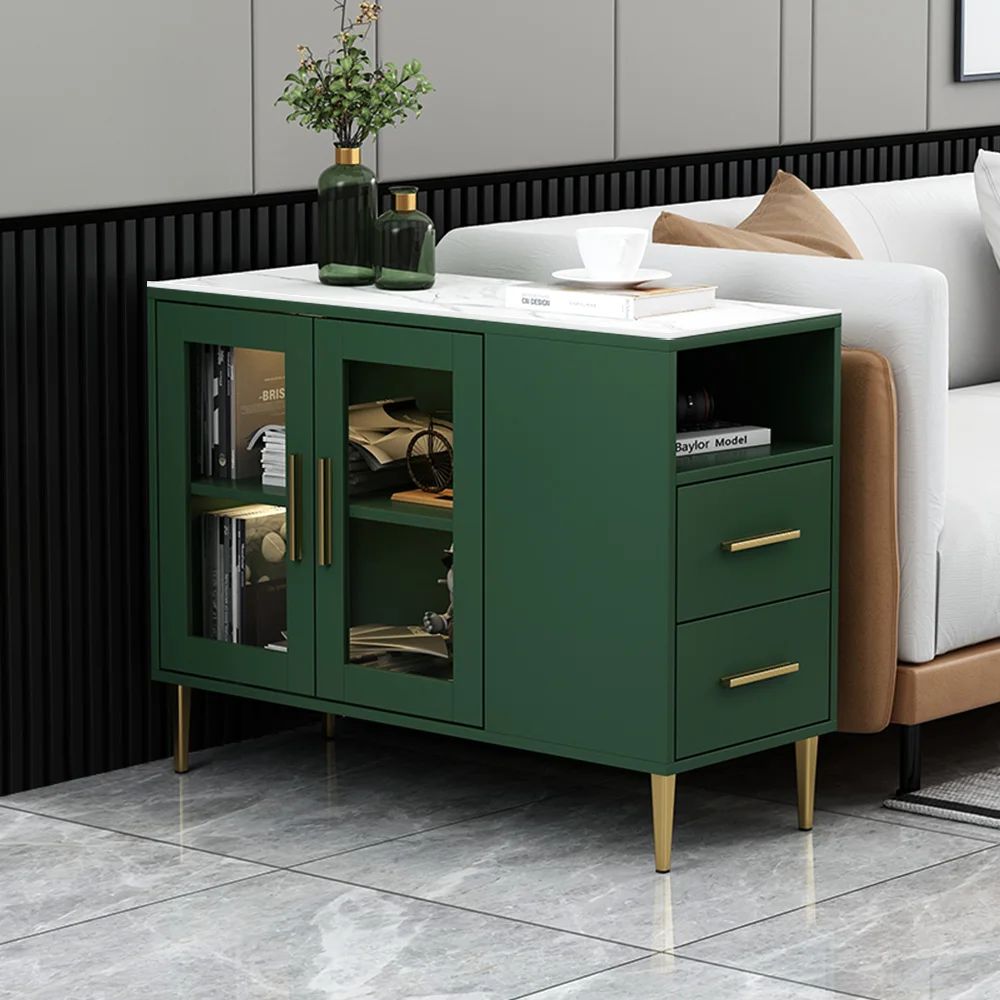 

Stone Plate Side Table Side Cabinet Side Cabinet Simple Ultra Narrow Stone Plate Living Room Sofa Side Cabinet Small Apartment