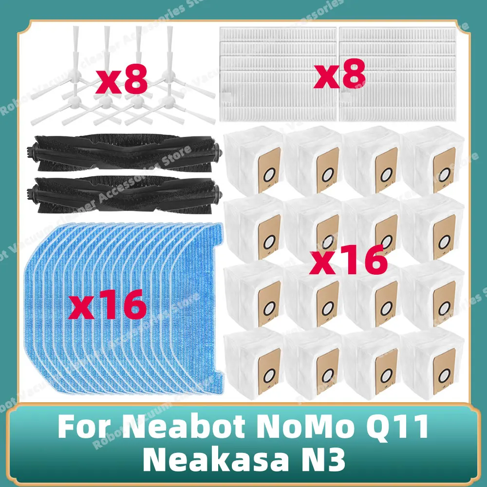 Belangrijkste Zijborstel Hepa Filter Mop Stofzak Compatibel for Neabot NoMo Q11 Robot Stofzuiger RS0030W Vervangende Onderdelen accessoires(Set-05