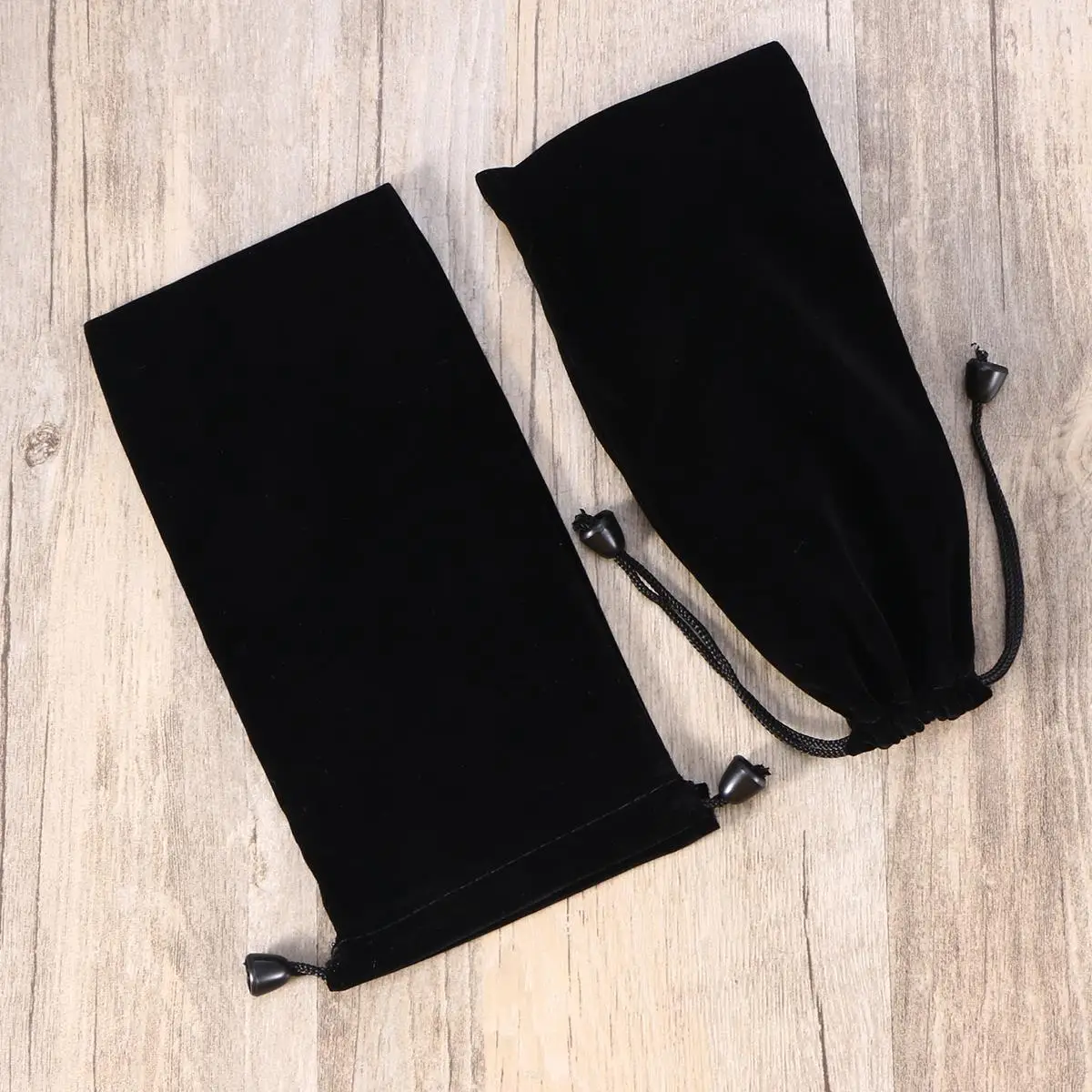 2 Pcs Watch Storage Bag with Drawstring Jewelry Bags Fold Cloth Pouches Black Travel