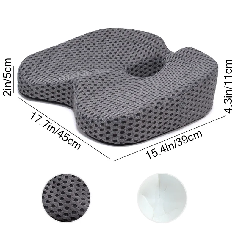 Universal Breathable Seat Cushion,Memory Foam Seat Bone Relief Pad for Hips,Lower Back, Hamstrings,Buttocks Seat Cushion Chair 