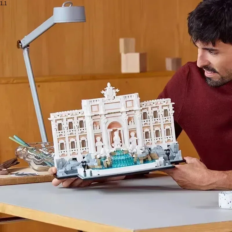 21062 1880PCS 트레비 분수 |   로마 랜드마크 |   이상적인 빌딩 블록 & 프리미엄 성인용 명절 선물