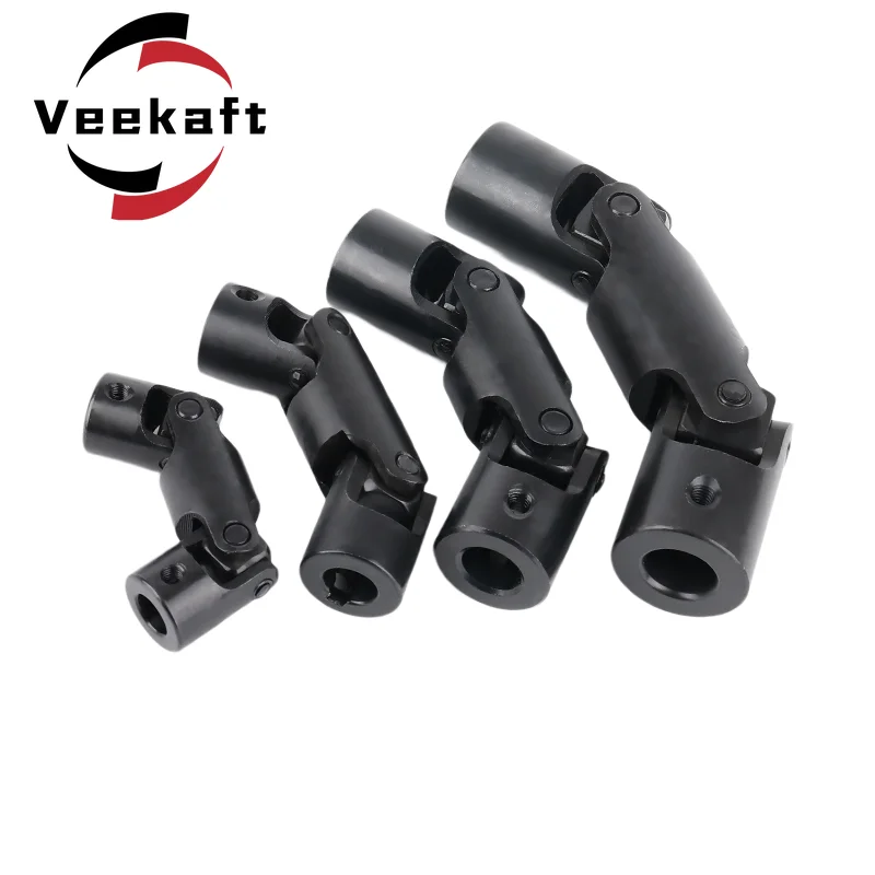 1PC Veekaft Precision Double Section Cross Universal Joint Coupling 6mm-14mm Three Section Universal Joint Cross Shaft Coupler