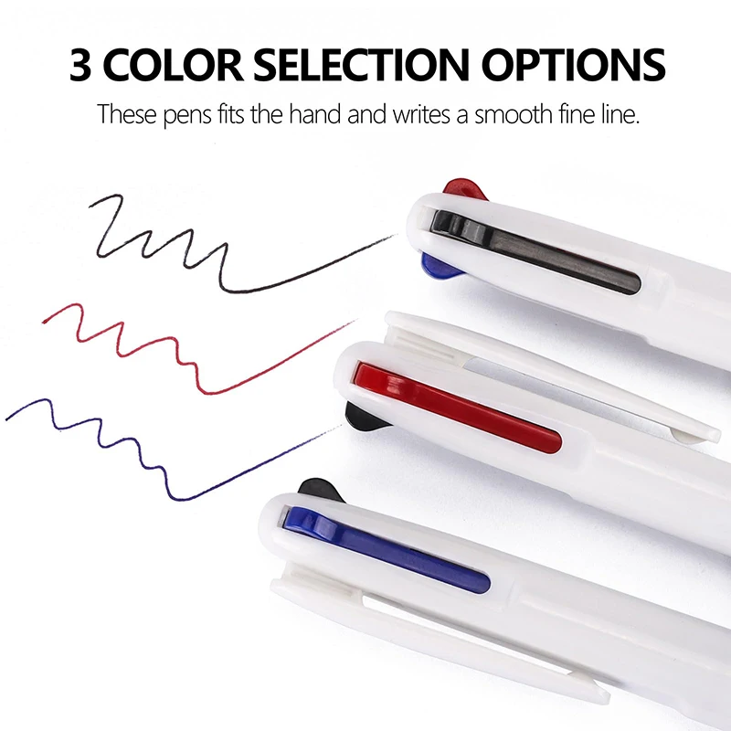 

64Pcs 3 Colors Ink in 1 Press Ballpoint Pen 0.7mm Classic Office& School Accessories Pens Stationery