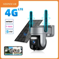 Caméra solaire SZSINOCAM EU 4G avec carte SIM, 3MP, détection humaine PIR, batterie rechargeable intégrée, caméra IP de surveillance 1