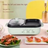 2 in 1 Electric Bakeware Barbecue Machine Dual Temperature Control Frying Pan Shabu Pot and Griddle for Steaks Ramen & Noodles 5