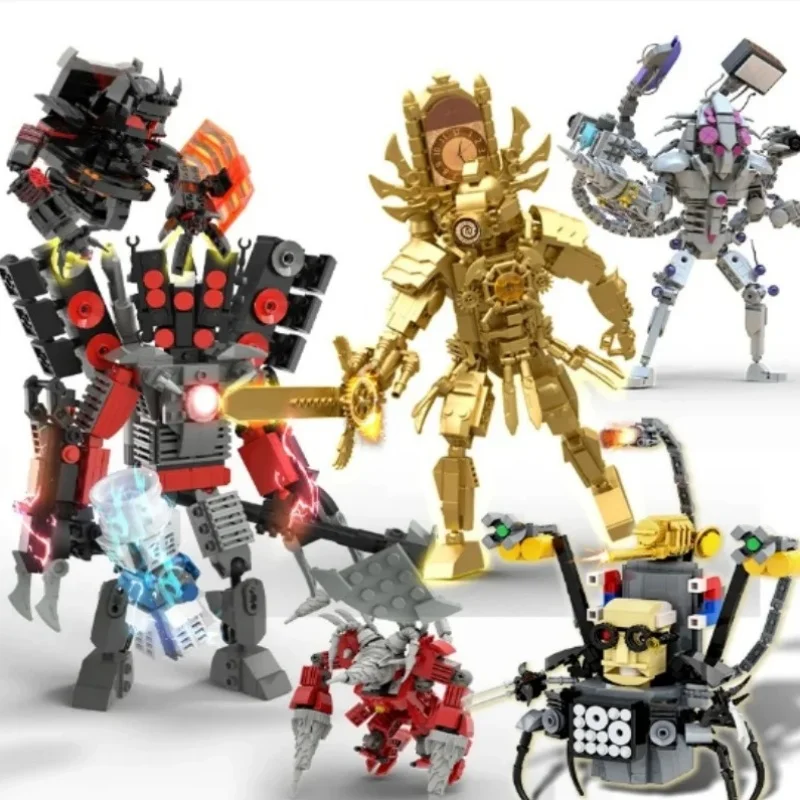 

Skibidi Toilet Boss vs Monitor Building Blocks Toys G-Man Large TVman Titan Clockman Speakerman Construction Toys for Kids
