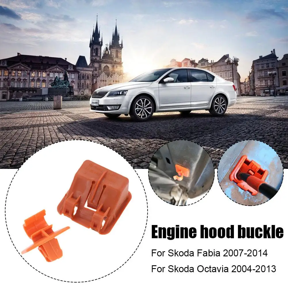 Hood prop rod clip Hood support clamp Car Roomster Hood Bonnet Rod Stay Bracket Buckle Clip For Skoda Fabia Octavia MK2 2004-2012 2013 1U0823570A Plastic