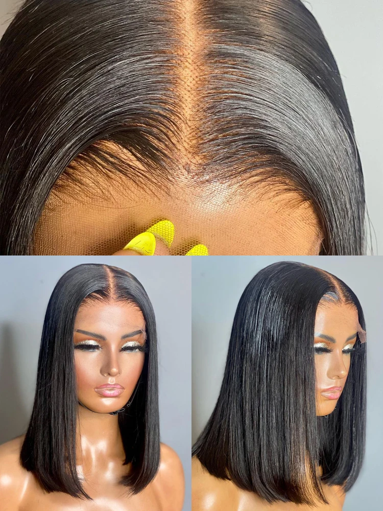 Bone Straight Bob Wig 13x4 Lace Front Human Hair Wigs Women Short Bob Wig 13X6 HD Lace Frontal Human Hair 250 Density