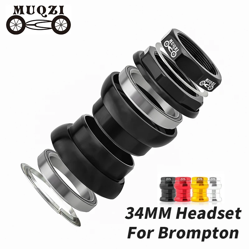 MUQZI 34mm Headset Brompton Folding Bike Ultralight Thread 1-1/8 Fork