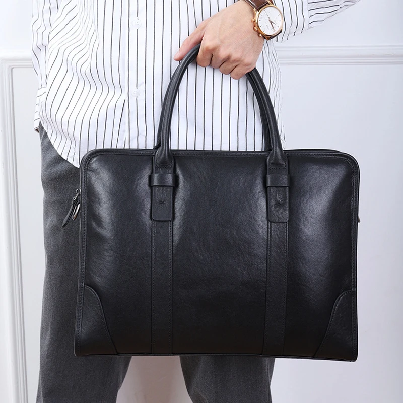 

AETOO Men's commuting briefcase leather men's bag upscale authentic top layer cowhide men's handbag business computer bag
