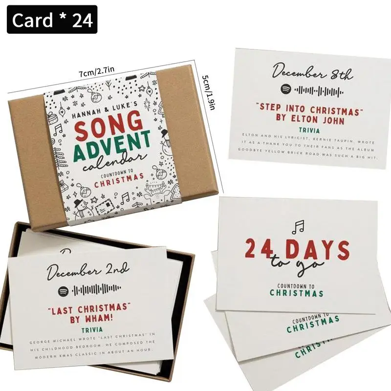 Christmas Calendar Countdown 2022 Christmas Advent Calendar Card 24pcs  Christmas Advent Calendar Song Film Greeting Cards - AliExpress