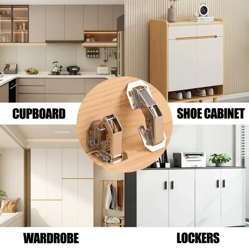 Cabinet Hinges 90 Degree No-Drilling Hole Cupboard Door Hydraulic for Furniture Hardware Accessories cabinet door hinges furniture hinge cabinet hinges