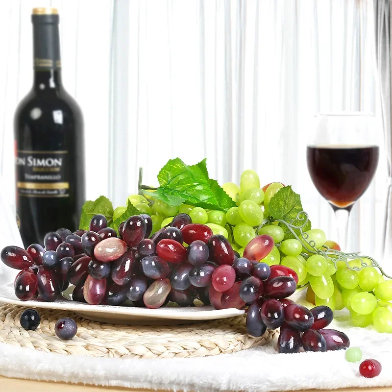 Artificial Fruits and Vegetables Artificial Grapes 18/36/85 Heads Black Red Green Purple Artificial Grapes Photo Props Party Decoration Fake Fruits Wedding Birthday Party Supplies
