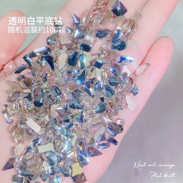 Aurora Nail Parts 3D Gems Nails Art Decoration Nail stone Nail Shaped Drill Rhinestones Mix Crystal Nail Art Accessories