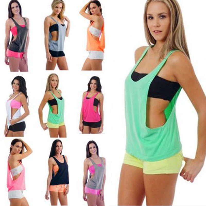 Women's Tank Tops Blouse Loose Sleeveless Shirt Gym Yoga Vest Training Running Vest Women Gym Tank Top Lady Fitness Sport Shirt sports tank