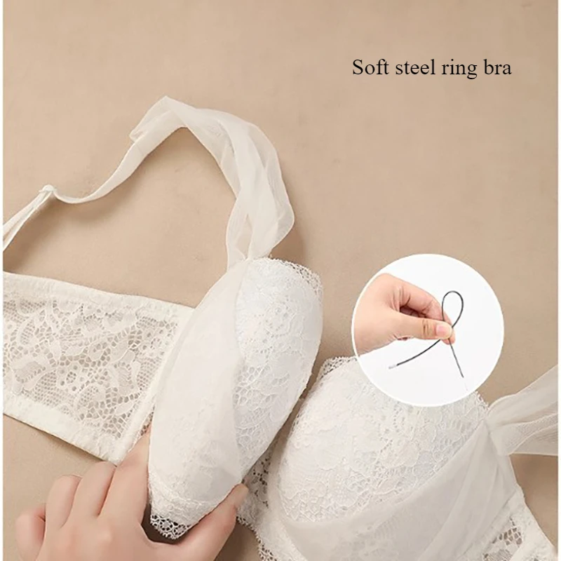 French Lace Bra for Women Big Chest Appears Small Push-up Bra Breast Collection Top Up Anti Sagging Large Size Lingerie GT8907 6