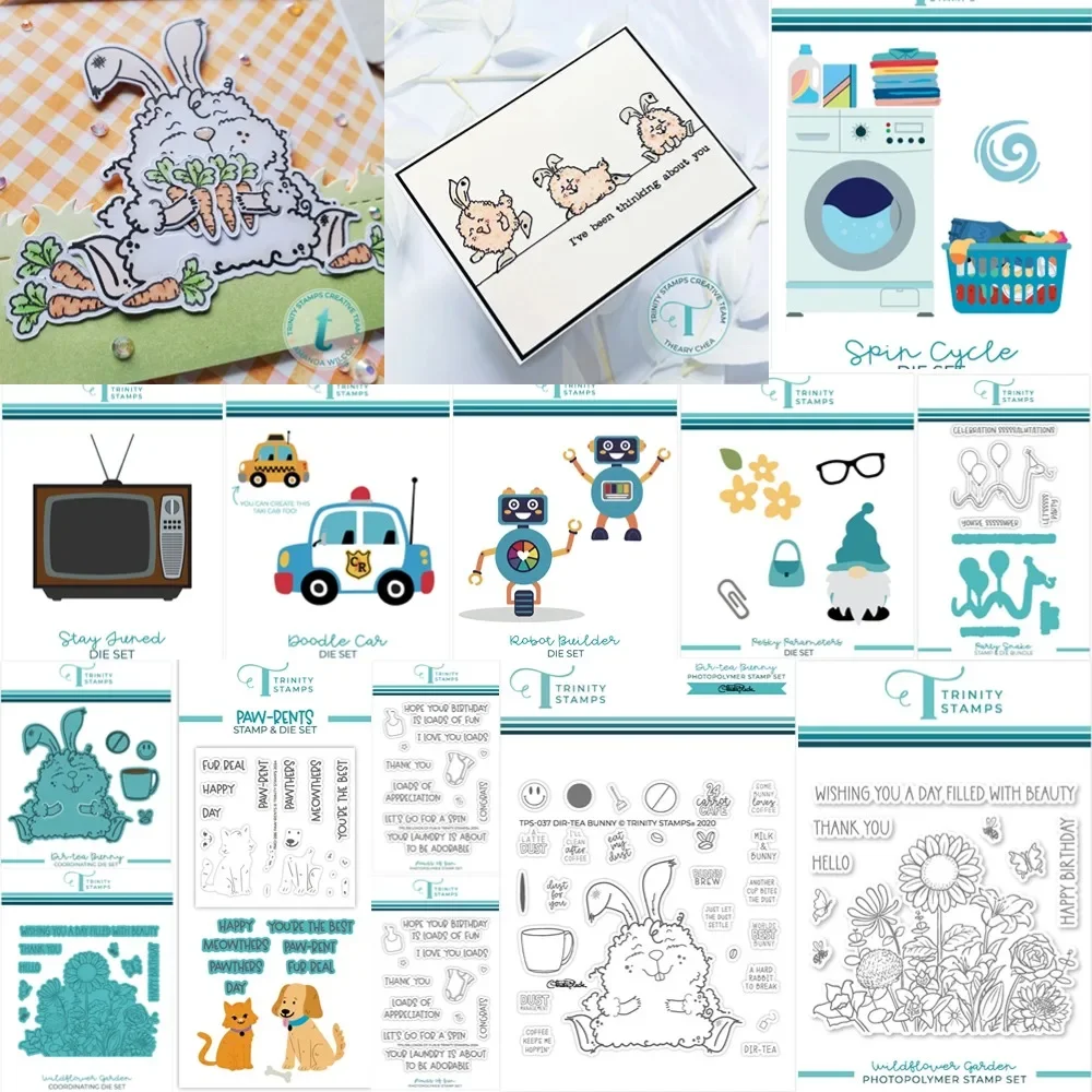 Dir-Tea Bunny Taglio Fustelle E Timbri Scrapbook Diario Decorazione Stencil Modello Di Goffratura Biglietto Di Auguri Fai Da Te Fatto A Mano