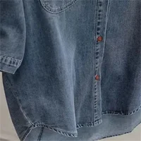 Chemise de cowboy à simple boutonnage pour femme, col polo confortable, chemisier pour femme, nouvelle mode, printemps, automne, 2024 5