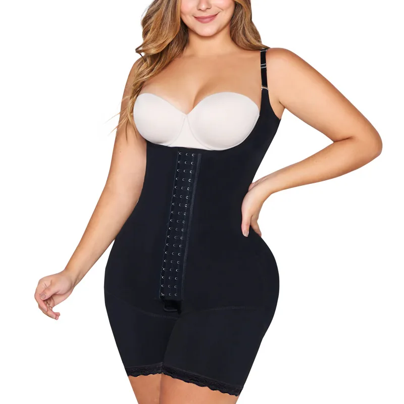 

Shapewear Women Tummy Control Fajas Colombianas Butt-lifting One-Piece Buttonhole Bodysuit Postpartum Girdle Body Shaper