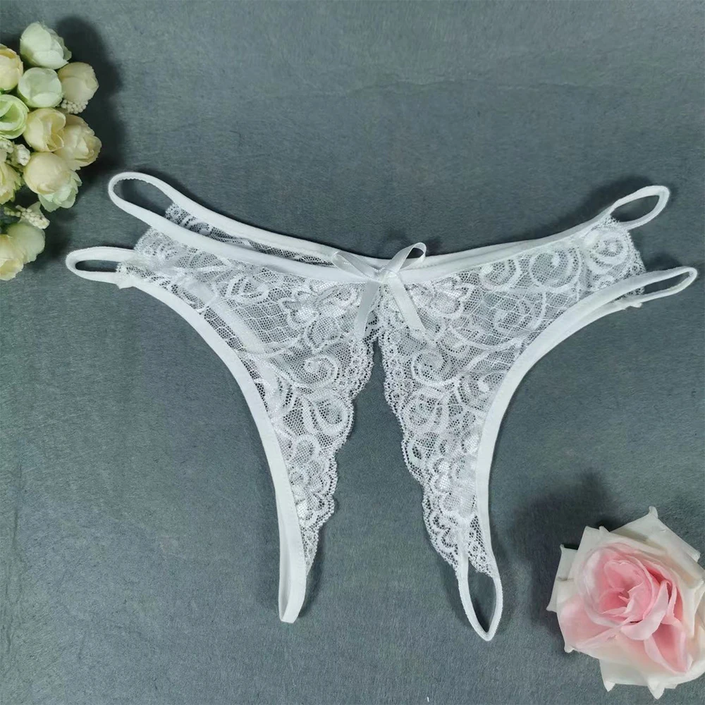 Women Lace Panties Crotchless Underwear Thongs G-String Sheer Briefs Sexy Lingerie See Through Underpant Comfortable