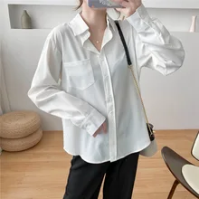 

CGC 2022 New Spring Women Blouse Casual Solid Oversized Shirt Female Office Work Blouse Long Sleeve Tops Women Elegant Blouses