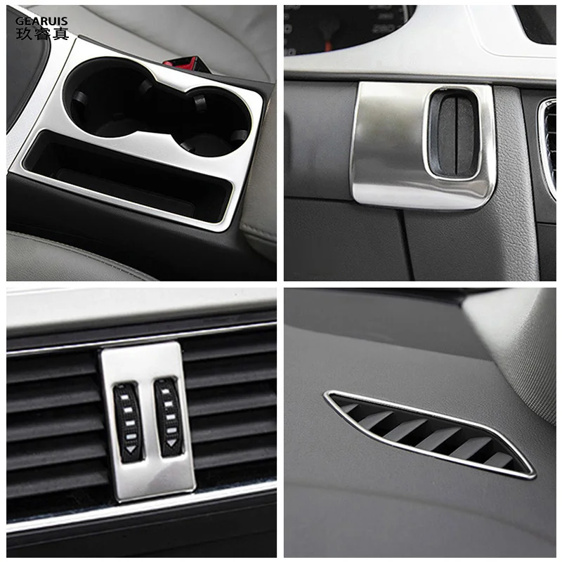 QUTBAG Cover In Acciaio Inox Per Interni Audi A4 B8/S4/RS4/A5 (2009-2016) - Set Di 7 Pezzi Per Console Centrale, Cruscotto, Uscite Aria. Protegge Da Graffi E Decora. Colore Argento.