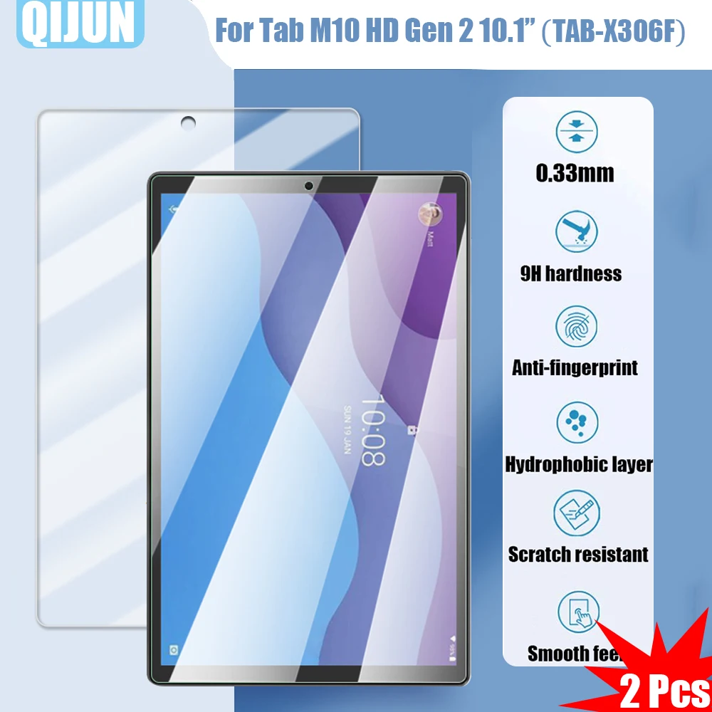 

Tablet Tempered glass film For Lenovo Tab M10 HD 10.1" Gen 2 Explosion proof and Scratch Proof resistant waterpro 2 Pcs TB-X306F