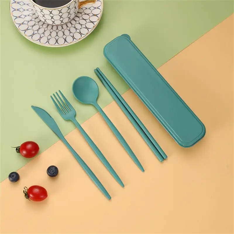 Cutlery set Western style cutlery set Picnic cutlery set Camping cutlery set Wooden cutlery set Portable Kitchen Accessories Easy To Clean Light 8 Colors Reusable Silverware Set Cutlery Set