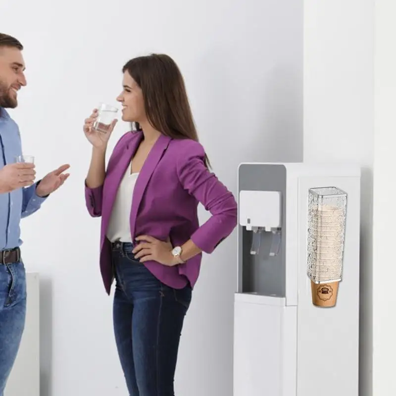 Disposable Paper Cups Dispenser Cup Holder For Water Dispenser Wall Mounted Automatic Cup Storage Rack Cups Container