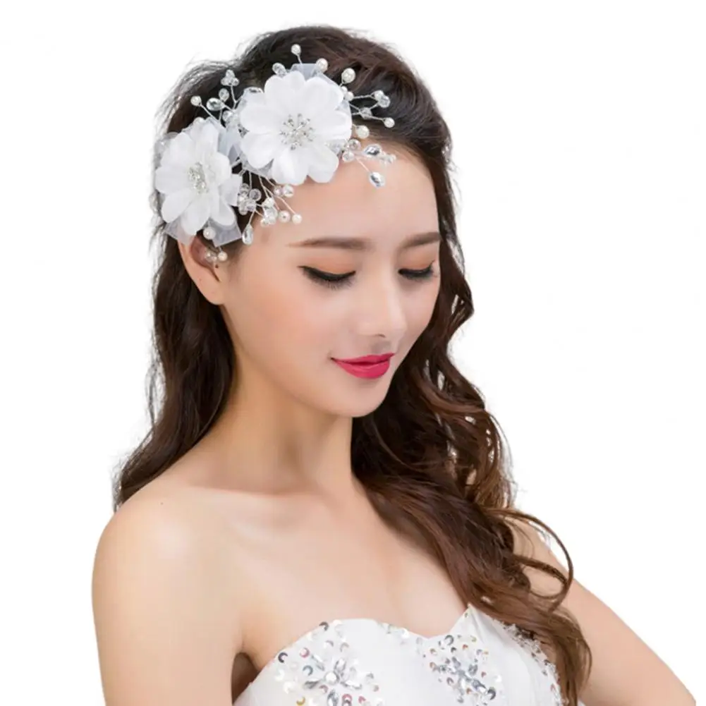 prom women hair accessories rhinestone headband alloy headwear bridal tiara ornaments hair crown Rhinestone Hair Clip Exquisite Faux Pearl Rhinestone Headpiece Luxury Hair Styling Tool for Prom Wedding Parties Lightweight