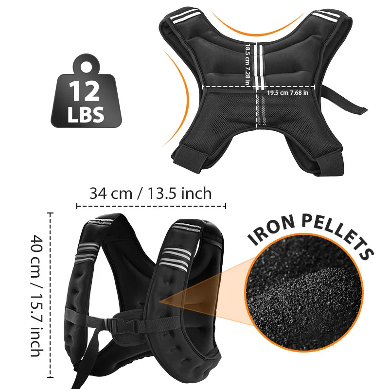 12lb Weight Vest with Reflective Stripe 2