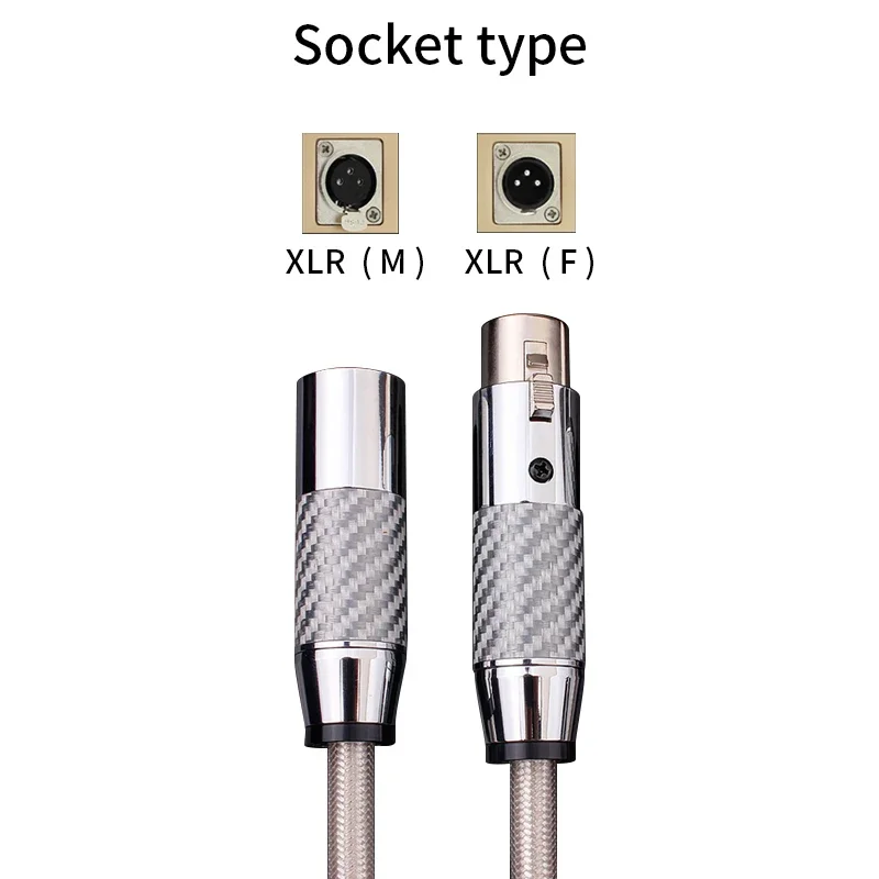 Cabo Adaptador de Áudio para Microfone Mixer Microfone Cabo de Áudio 3pin Xlr Jack Macho para Xlr Fêmea Plug Banhado a Prata Hifi Xlr Par - Image 2