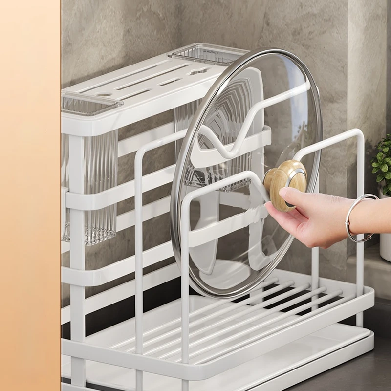 Kitchen Storage Shelf MultiFunction Kitchen Knife Stand Holder Sink Storage Rack Stainless Steel Soap Sponge Holder Towel Rack 4