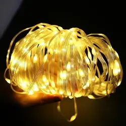 Solar and Plug Upgrade Dimmable Soft Cord Fairy Waterproof Strip String Lights 20/50/100M Decoration Garden Party Christmas Tree