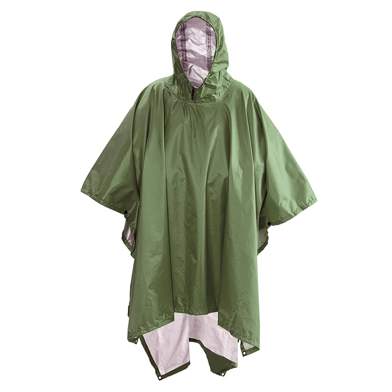 Portable Multifunctional 3 In 1 Rain Coat Hiking Camping Raincoat Poncho Mat Awning Durable Outdoor Activity Rain Gear Supplie waterproof raincoat