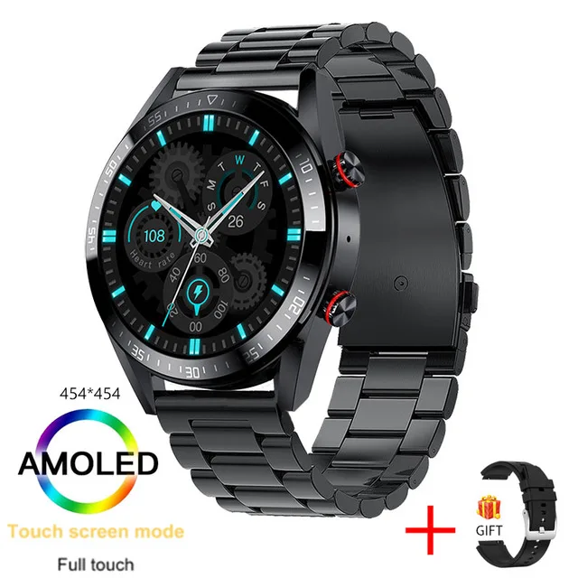 2022 New 454*454 Screen Smart Watch Always Display The Time Bluetooth Call Local Music Smartwatch For Mens Android TWS Earphones 