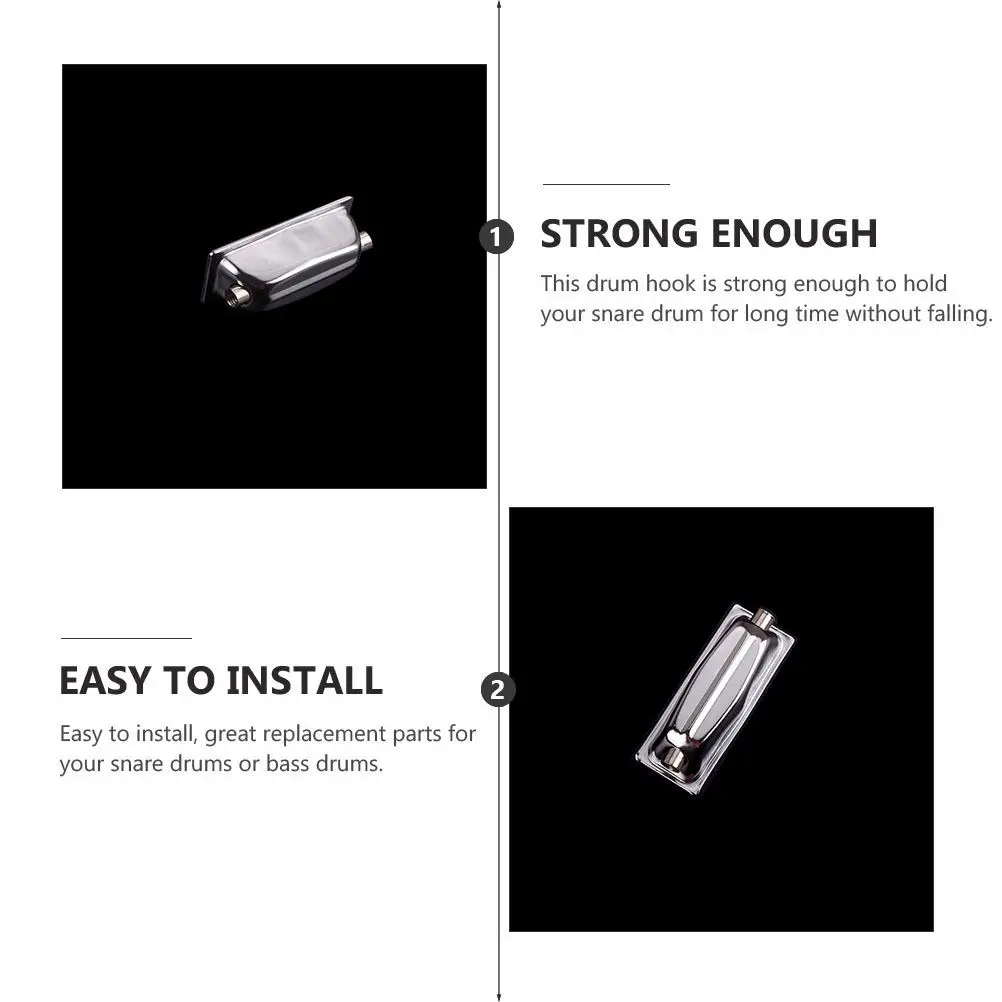 2pcs Double-end Snare Drum Lug Connector Silver New Double-end Ear Drum Lug Hooks Connector Set Parts Accessories