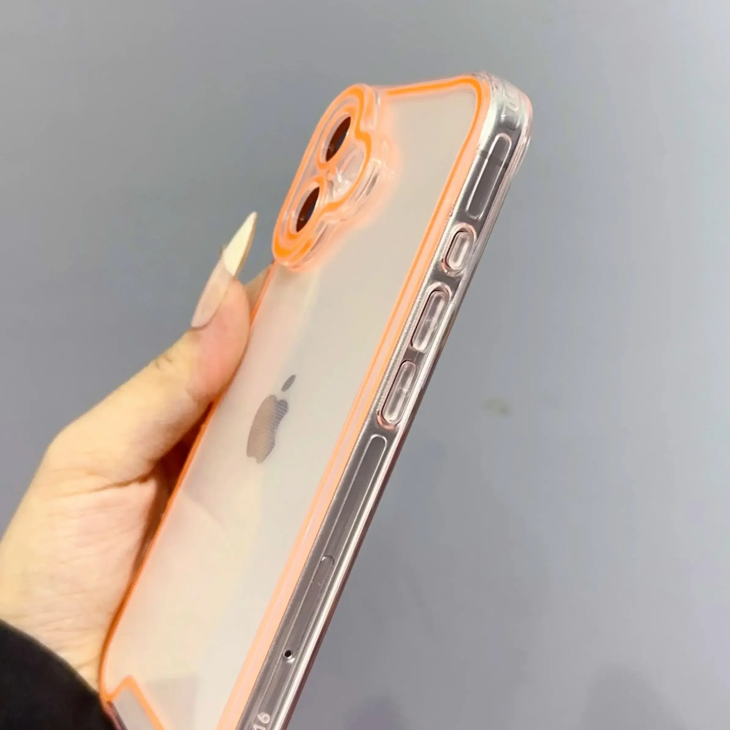 Luxury Luminous Night Light Transparent Case with Fluorescent Frame and Soft TPU Bumper Cover