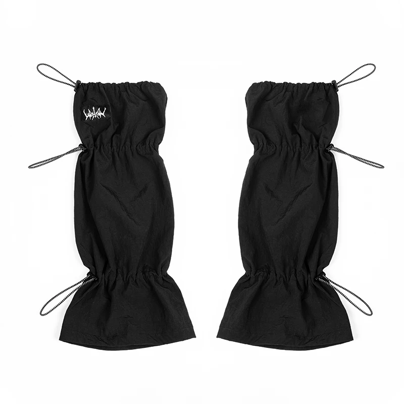 Reflective Drawstring Stockings Black and White Two-Color Mechanical Knitted Long Leg Warmer Foot Cover Socks For Cute Girls