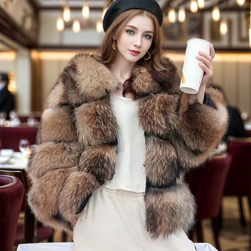 

2024 new style real fur coat 100% natural maomaokong fur jacket female winter warm leather fox fur coat fur vest Free shipping