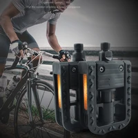 Pédales de vélo pliables pour VTT, vélo de route, vélo pliant, pédales en alliage d'aluminium, 9/16 ", universelles, antidérapantes, avec réflecteurs 6