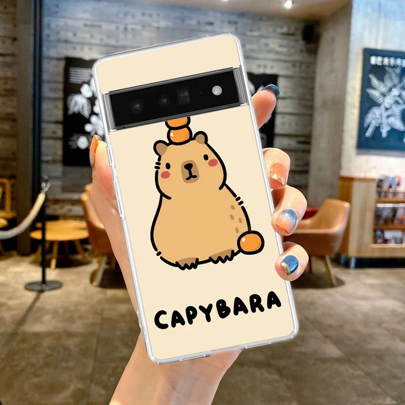 Anime Capybara Porpoise Transparent Phone Case - Soft TPU Clear Cover