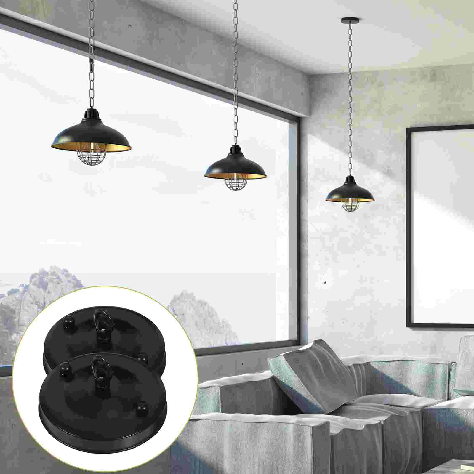 2Pcs Chandelier Retro Ceiling Plate Retro Pendant Light Canopy Chandelier Parts